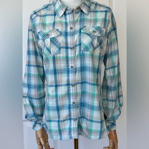 Marmot Button‎ Down Plaid Shirt Medium